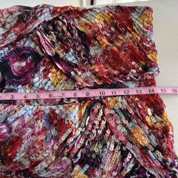 DVF Diane Von Furstenberg GARVIN EMBELLISHED Sequin Silk Strapless Dress Size 10 - Picture 8 of 13